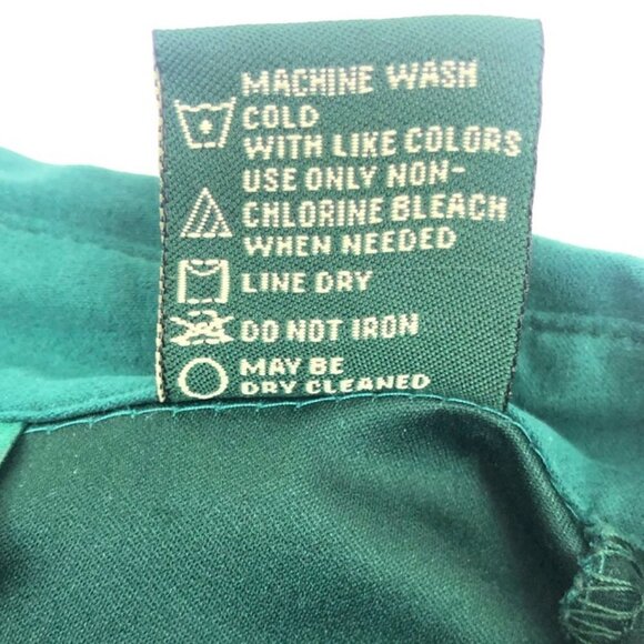 Lemon Grass Studio Faux Suede Pintuck Button Down Shirt. Green. Size M - Picture 6 of 11